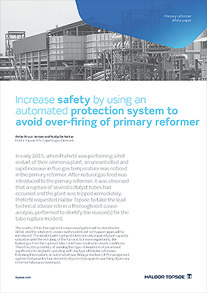 Increase safety by using an automated protection system to avoid over-firing of primary reformer